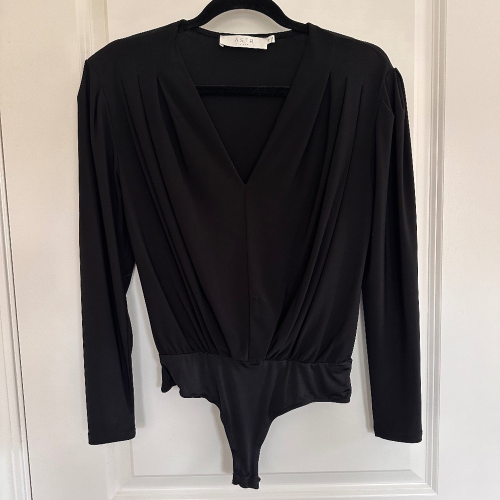 ASTR Black Long Sleeve Bodysuit